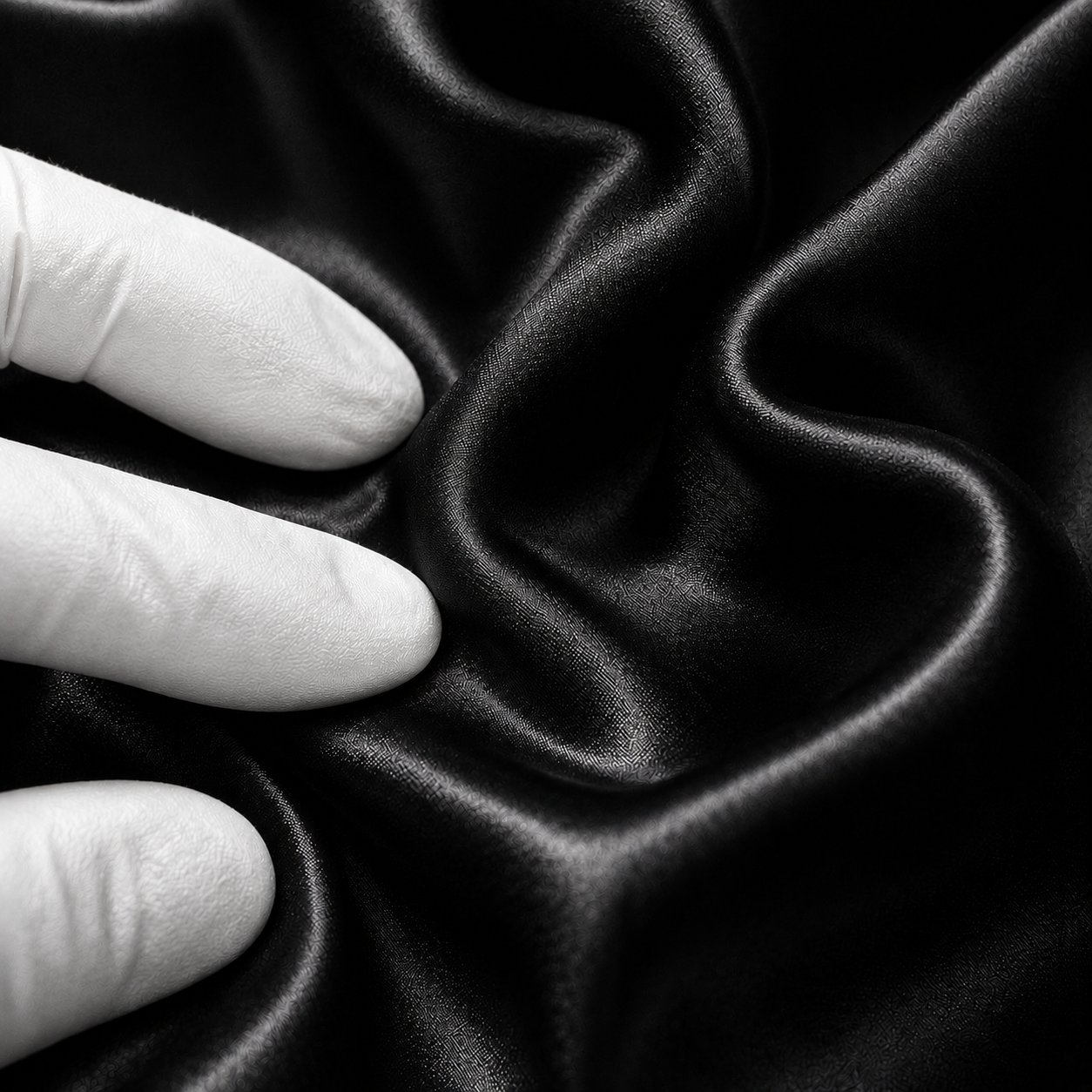 Onyx Black silk fabric